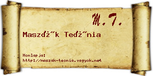 Maszák Teónia névjegykártya